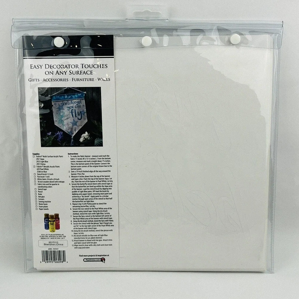 FolkArt Fantasy Stencils 26 Piece‎ Value Pack 42 Designs Unicorn Fairy Gnome